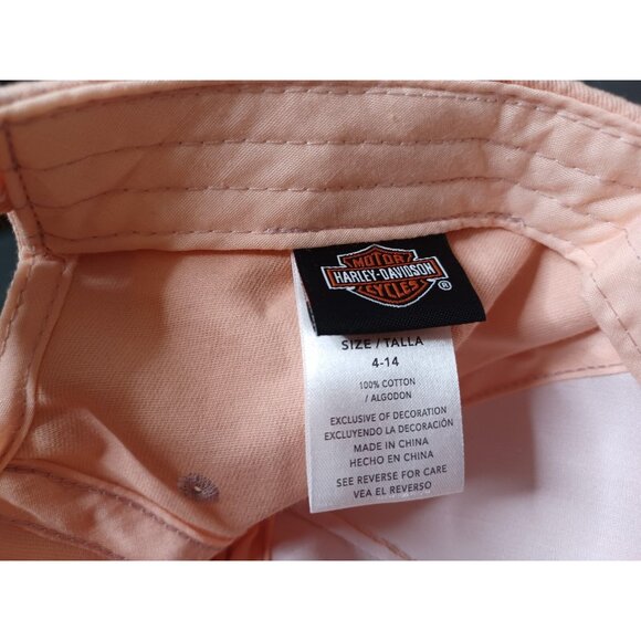Womans 2022 Peach Harley Davidson Size 4-14 Adjustable Spell-out Hat - Picture 6 of 8